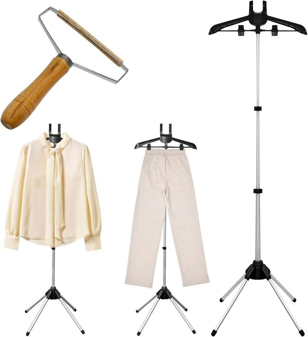 Shouken 1 Pack Adjustable Shirt Display Stand 32-63 Inch, Foldable Clothing Display Stand Mannequin Torso for Retail Vendors, Multi-Use Steamer Rack Stand for Clothes Garment (1) (1 Pack)