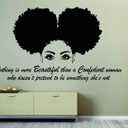 African Woman Wall Art Decal Beautiful Afro Black Girl Vinyl Wall Stickers Living Room Woman Bedroom Murals Home Decor LL2473 (LL2473 Black)