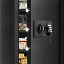 5.2 Cub Large Home Safes Fireproof Waterproof, Anti-theft Fire Safe with Programmable Keypad, Spare Keys and 3 Removable Shelves, Digital Home Security Safe Box for Home Document Money Valuables