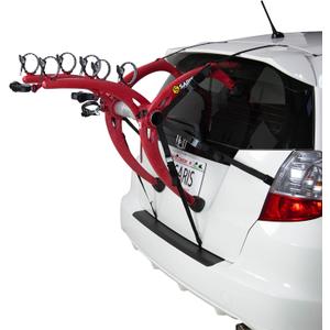 Saris Bones EX Car Trunk Bicycle Rack Carrier, Mounts 3 Bike, Red Sparkle- Durable, Rust-Free, Anti-Sway Straps, Fits Most Vehicles, Made in USA, Arc-Based Design, 100% Recyclable Materials