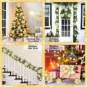 Geefuun 28PCS Christmas Tree Decorations: Poinsettias Artificial Flowers Ornaments Xmas Gold Glitter Flower with Clips