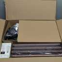 Baobab Tree Park BTP Wood Tripod Floor Lamp for Living Room, 3 Color Temparature LED Bulb Included, Mid Century Modern Wooden Shelf Floor lamp with Linen Shade for Bedroom, Office, Walnut Wood Color