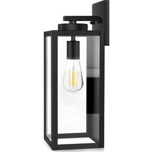 BesLowe 15.25 Large Size Outdoor Wall Light Fixture, Exterior Lighting Fixture Porch Sconce Wall Mounted, Waterproof Outdoor Wall Lantern, Outside Light for House Patio Front Door Entryway, Black