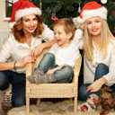Meajore Santa Hat 6 Pack for Adults, Classic Red Fuzzy Christmas Hat with Bell for Xmas Party Holiday Festive Events