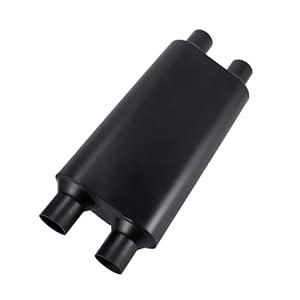 Floshine Universal 80Series Mufflers 2.5 Inch Dul Inlet (ID) 2.5 Inch Dul Outlet (ID), 3 Chamber Performance Automotive Muffler Exhaust FH20D20