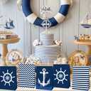 2 x BACH AND BOUJEE 12 PCS Sailor Nautical Party Favor Gift Bags Blue Nautical Goodie Candy Bags Boxes for Ahoy It's a Boy Sailor Baby Shower Birthday Party Favors Supplies, 1 Count