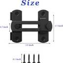 DOUBLE 2 C Barn Door Lock, Sliding Door Lock Hardware, Carbon Steel Door Latches for Cabinet, Closet, Window Door, Black