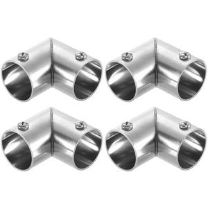 uxcell 4Pcs 90 Degree 2-Way Elbow Pipe Fitting Connector, Fit 1 Inch(25mm) OD Pipe Stainless Steel Structural Pipe Connector Chain Link Fence Clamp