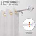 Niviy Curtain Rods for Windows 32 to 60 Inch, White Curtain Rods Set With 3 Brackets, Modern Decorative Drapery Rods, Heavy Duty Drapery Rods With White