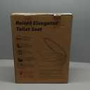 ELONGATED toilet seat risers for seniors, Slow Close, Elevated toilet seat, Heavy Duty, Never Loosen, Raised toilet seat elongated bowl, White(18.5)