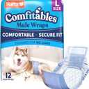Hartz Comfitables Disposable Male Dog Wraps with Stretchy Waistband, Large 12 Count