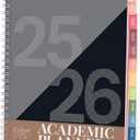 Rileys 2025-2026 18-Month Academic Weekly Planner - Geographic Weekly & Monthly Agenda Planner, Flexible Cover, Notes Pages, Twin-Wire Binding (8.5 x 11 inch, Black)