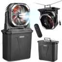 VEVOR Misting Fan, More than 2700RPM Motor Mister Fan, Mister Cooling Fans with 2.38 gal Water Tank, 10000mAh Battery, 4-Speed Wind & 5 Lighting Modes, Water Cooling Fans for Indoor, Outdoor, Patio