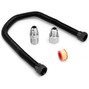 Stanbroil 1/2" OD x 3/8" ID 18" Non-Whistle Flexible Flex Gas Line with Brass Ends for NG or LP Fire Pit and Fireplace