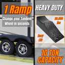 Flat Tire Changing Ramp – Heavy Duty Roadside Aid for Tandem Dual Axle Trailer – ONE PIECE and ONE Easy Step – 5.5 Inch Lift, 20,000 lb Lift Capacity, All RV and Utility Trailers