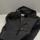 WenVen Women's Cotton Military Jacket Lightweight Casual Anorak Coat with Hood (Large, Black)