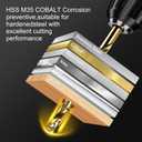Drill Bit Set, 5pcs (3/8") M35 HSS Twist Cobalt Drill Bits for Stainless Steel, Hardened Steel, Cast Iron, Plastic and Wood,AM07G