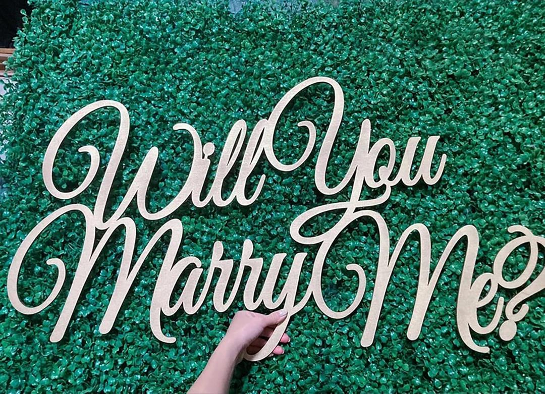 Wooden Will You Marry Me Sign for Backdrop,Wood Engagement Sign for Proposal Decorations,Marriage Proposal Decor,Popped the Question