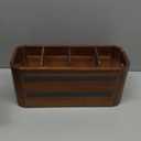 Wooden Kitchen Utensil Holder Organizer for Counter or Countertop, Large Wooden Utensil Holder 4 Compartment, Acacia Wood Container Extra Large.with Strong Magnets Multifunctional Storage Knife Holder