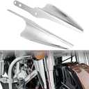 Chrome Front Fork Mount Wind Deflectors Windshield for 1995-2023 Harley Touring Road King Street Glide Electra Glide FLHR FLHRC FLHRS FLHT FLHX
