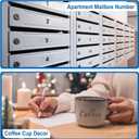 6 x PATIKIL Alphabet Letters Numbers Stickers, 6 Sheets Self Adhesive Vinyl DIY Cursive Capital Decal Label for Mailbox Office Window Gift Box Scrapbook Decor, Dark Green