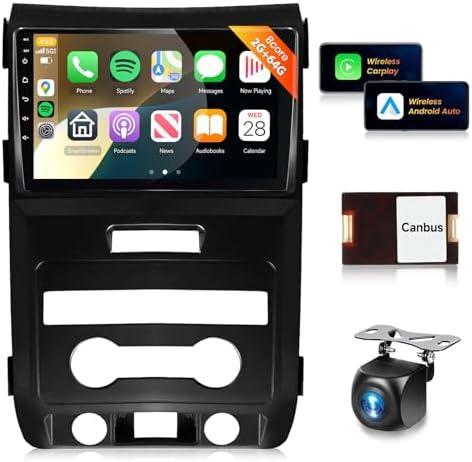8Core 2G+64G Radio for Ford F150 F-150 2008-2014 DSP 46EQ Car Stereo Wireless CarPlay 9inch 1280x720P IPS Touchscreen 5.0Bluetooth GPS 63UIs FM/RDS Android Auto Mirrorlink WiFi AHD Backup Camera