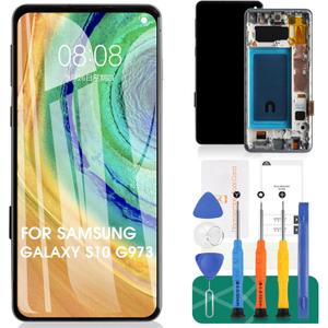TFT for Samsung Galaxy S10 Screen Replacement for Samsung S10 LCD Digitizer Repair Kits for Samsung S10 Screen Replacement SM-G973U Touch Display Assembly with Frame (Without Fingerprint Function)