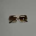 Ray-Ban Womens Rb1971 Square Square Sunglasses (Gold/Clear Gradient Brown)