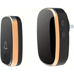 LUAMB Wireless Doorbell, 1,000ft Range Loud Enough with 5 Volume Levels and Mute Mode Door Chimes LED Flashing (Black)