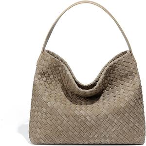 JYG Women's Braided Suede Tote Bags Slouchy Shoulder Bag Trendy Crescent Satchel Purse 2025