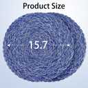 15 Inch Round Woven Placemats Set of 4 - Washable Non-Slip Table Mats for Kitchen, Home & Farmhouse (Blue, 4-Pack) (Cream)