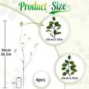 4 Pcs 38.5" Tall All-Green Artificial Branches with Leaves, Realistic Faux Ficus Greenery Stems, Bendable Fake Plant Twigs for Tall Floor Vases, Home Centerpiece, Office & Spring Decor