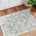 Lahome Vintage Floral Entryway Rug, 2x3 Kitchen Rugs Non-Slip Washable Indoor Door Mat Entrance,Ultra-Thin Soft Front Door Mat for Bathroom Small Throw Carpet for Bedroom(2x3ft,Grey)