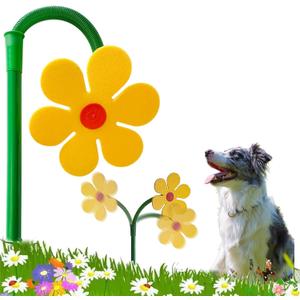 Crazy Daisy Sprinkler Funny Sunflower Flower Sprinkler for Dogs | 360° Rotating Water Sprinklers for Lawn Garden Watering, Crazy Dancing Sun Flower Yard Sprinklers for Dog Playing - Yellow