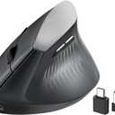 Ergonomic Bluetooth Mouse, Wireless Rechargeable Vertical Mouse for Carpal Tunnel with USBC & BT 5.0/3.0 & 2.4G Connect, Silent, Easy to use, 6 Buttons for Laptop PC MacBook Desktop Computer