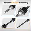 PAROD 666287 AWD CV Axle Assembly Fit for 2008-2013 Nissan Rogue, 2014-2015 Rogue Select Front Right