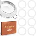 8 Pack Silicone Jar Gaskets Replacement Rubber Seals for Glass Canisters Universal Airtight Sealing Rings for Leakproof Storage Locking Jars Kitchen Organization White
