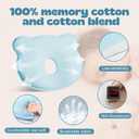Memory Cotton Baby Pillow, Portable Cartoon Bear Soft and Cozy Pillow, Breathable Bedding Set for Infants for Small Boys and Girls,Green