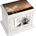 Cremation Urns for Human Ashes Adult Male or Female, Funeral Memorial Urns for Ashes with Photo Frame, Wooden Urns Box and Casket for Men Women, Burial Urn for Adults Up to 200 IBS
