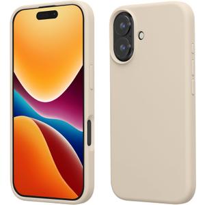 kwmobile Case Compatible with Apple iPhone 16 Case - TPU Silicone Phone Cover with Soft Finish - Cream