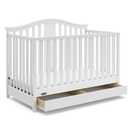 Graco Solano 4-in-1 Convertible Crib with Drawer Combo (White)  GREENGUARD Gold Certified, Includes Full-Size Nursery Storage Drawer, Converts to Toddler Bed and Full-Size Bed