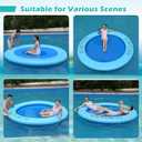 ACWYENN Inflatable Water Hammock Floats for Adults Round Floating Ring Hammock for Lake Pool Beach (8FT Blue)