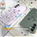 Compatible with Samsung Galaxy S23 Cases with Design, Cute Transparent Phone Case for Women Girls Girly with Heavy Duty Protective Bumper (Clear Wild Flowers Line Art)