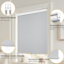 ChrisDowa Cordless Free-Stop 100% Blackout Blinds for Windows, Roller Windows Shades with Thermal Insulated, UV Protection Fabric for Living Room, Office and Home. Easy to Install.Grey,20" W X 72" H