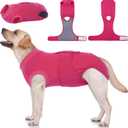 Kuoser Dog Surgery Suit Female Spay, Dog Recovery Suit Male Neuter, Pet Clothes Onesie for Surgery Anti Licking Abdominal Wounds Puppy Surgical Recovery Bodysuit Shirt, Substitute E-Collar & Cone (XS (Back:8.3-11.4'', Weight:4-7 LB))