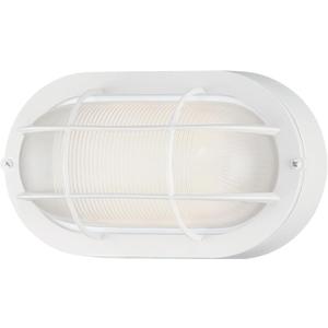 Westinghouse 6113600 Traditional One-Light Dimmable LED Outdoor Wall Light, Textured White Finish, White Glass