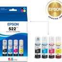 Epson 522 EcoTank Ink Ultra-high Capacity Bottle Black & Color Combo Pack (T522120-BCS) Works with ET-2720, 2800, 2803, 2840, 4700, 4800, 4810