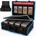 Graded Card Case - Durable PSA Slab Case with Combination Lock - 4 Row Graded Card Storage Box with 8 Foam Inserts - Also Compatible with PSA, GMA, HGA, NGS, SGC, CSG - Holds up to 640 Top Loaders