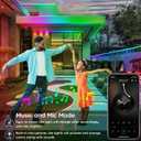 400ft Outdoor LED Strip Lights Waterproof,IP68 Outside Led Light Strips Waterproof with App and Remote,Music Sync RGB Exterior Led Rope Lights with Self Adhesive Back for Roof,Deck