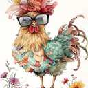 Lzyueyuan Chicken Stamped Cross Stitch Kits for Adults Beginner, Animal Cross Stitch Ornament Kits Counted Embroidery Needlepoint Kits Home Decor 11.8X15.7inch